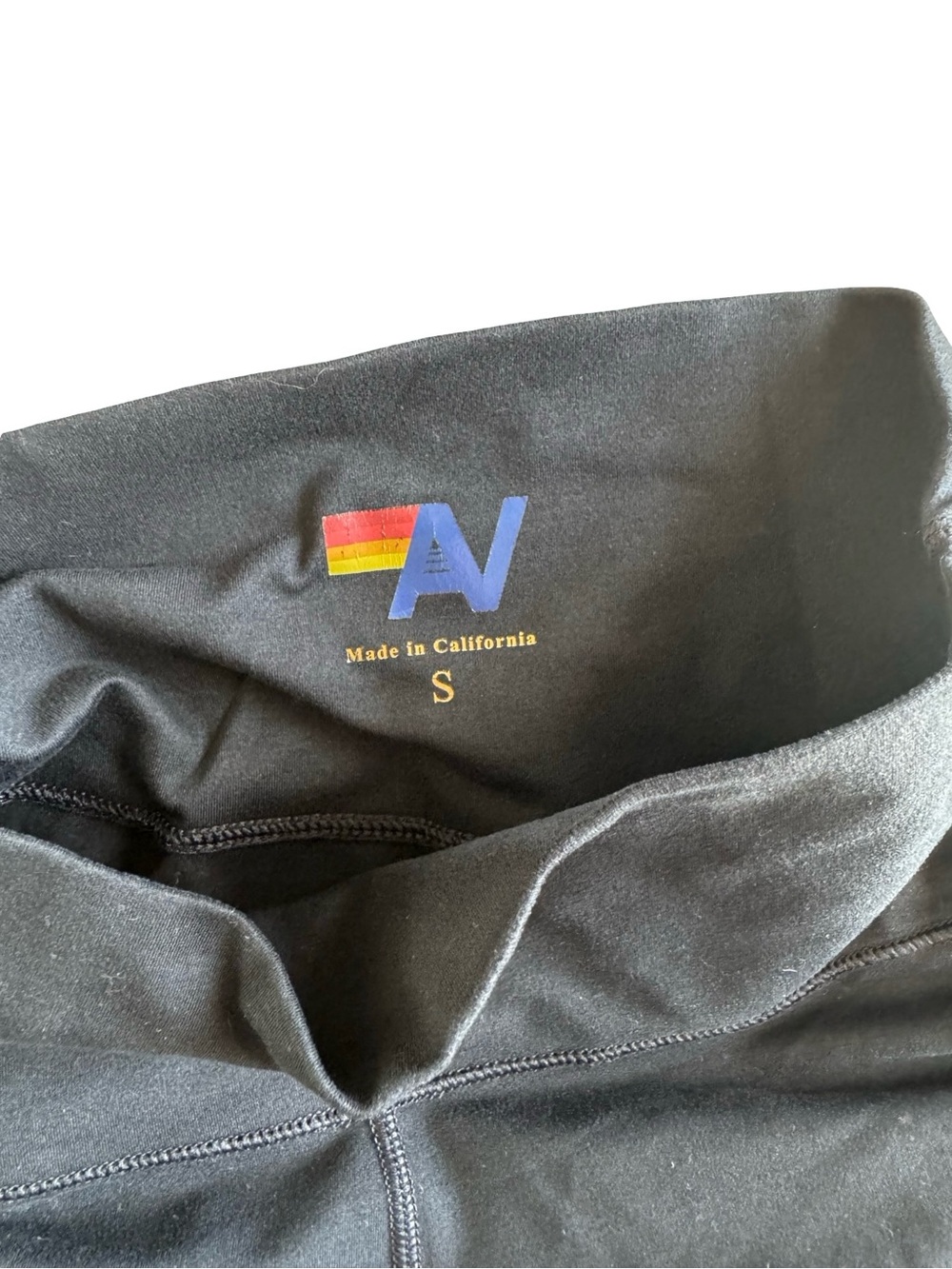 Aviator Nation Black Shorts & Sports Bra with Rainbow AV Logo - Picture 3 of 7